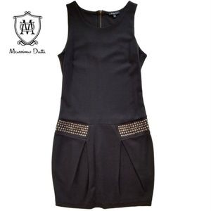 Massimo Dutti Black Studded Night Out Dress